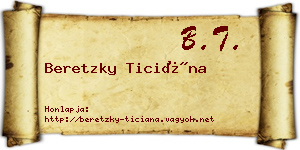 Beretzky Ticiána névjegykártya